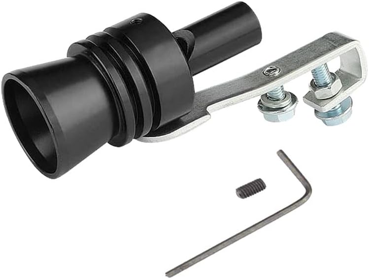 deemars Car Turbo Whistle, Aluminum Alloy Universal Turbo Whistle, L Size Aluminum Alloy Universal Turbo Sound Exhaust Muffler Pipe Whistle Car Roar Maker（L-Black） - Image 1